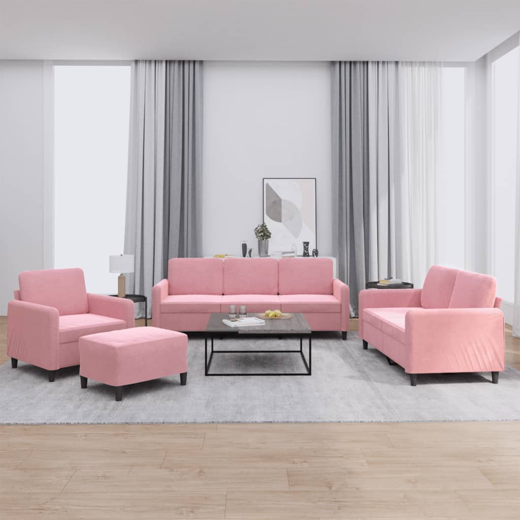 4-Delige Loungeset Met Kussens Fluweel