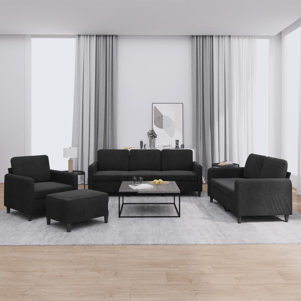 4-Delige Loungeset Met Kussens Fluweel