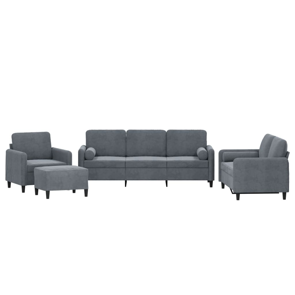 4-Delige Loungeset Met Kussens Fluweel