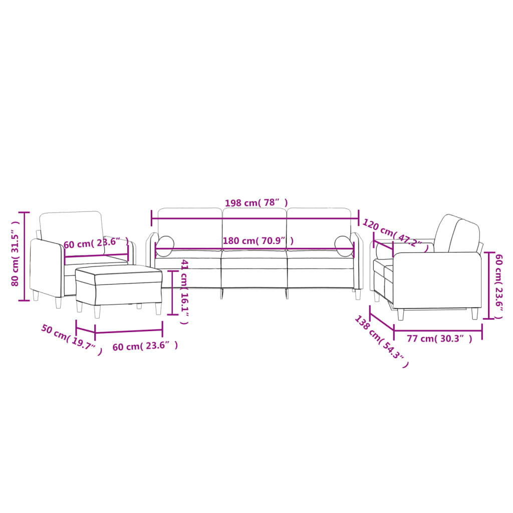 4-Delige Loungeset Met Kussens Fluweel