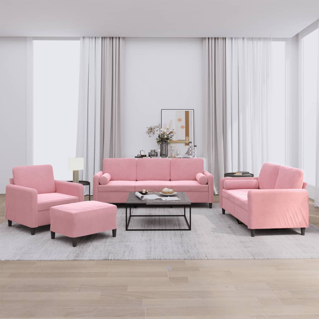 4-Delige Loungeset Met Kussens Fluweel