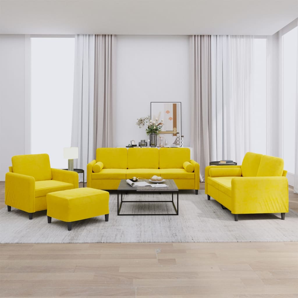 4-Delige Loungeset Met Kussens Fluweel