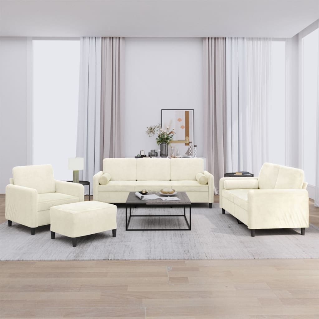 4-Delige Loungeset Met Kussens Fluweel