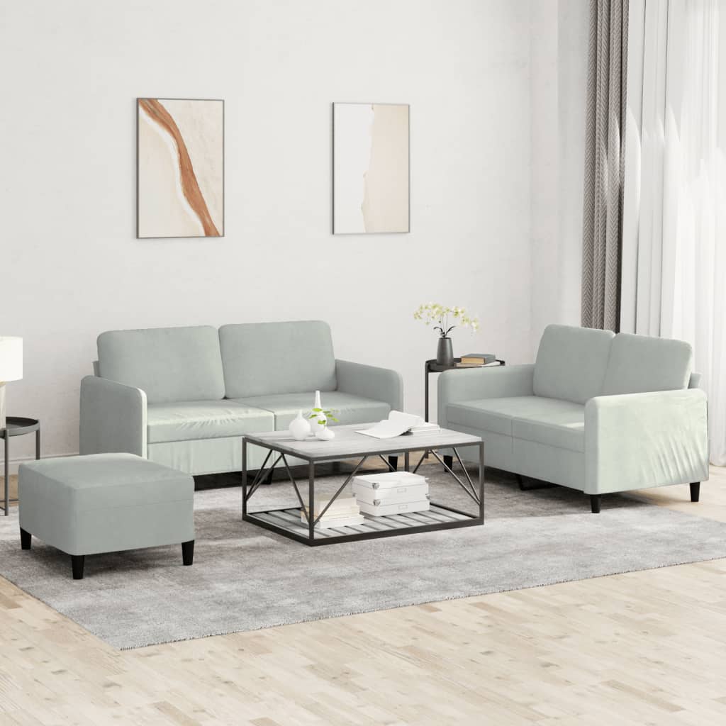 3-Delige Loungeset Met Kussens Fluweel