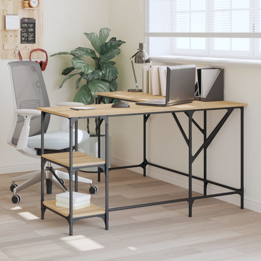 Bureau 139X139X75 Cm Bewerkt Hout