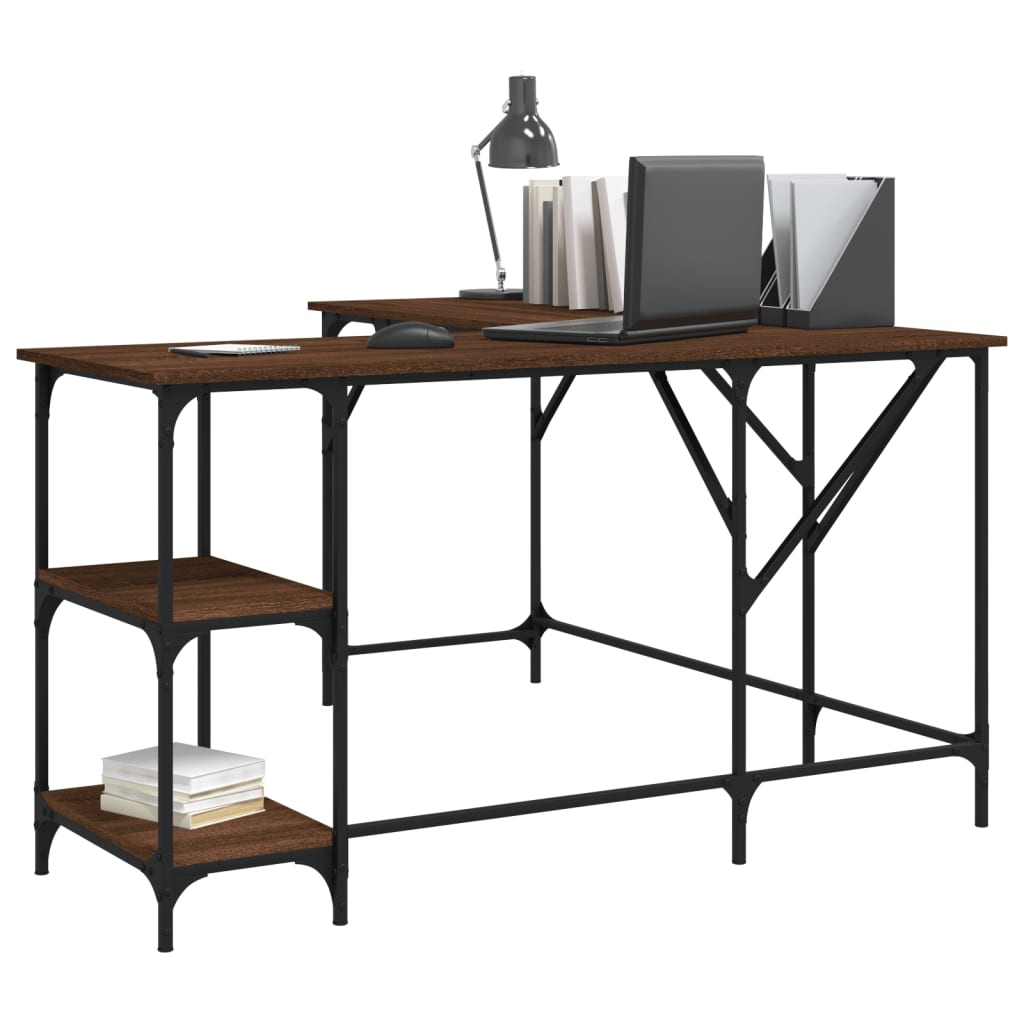 Bureau 139X139X75 Cm Bewerkt Hout
