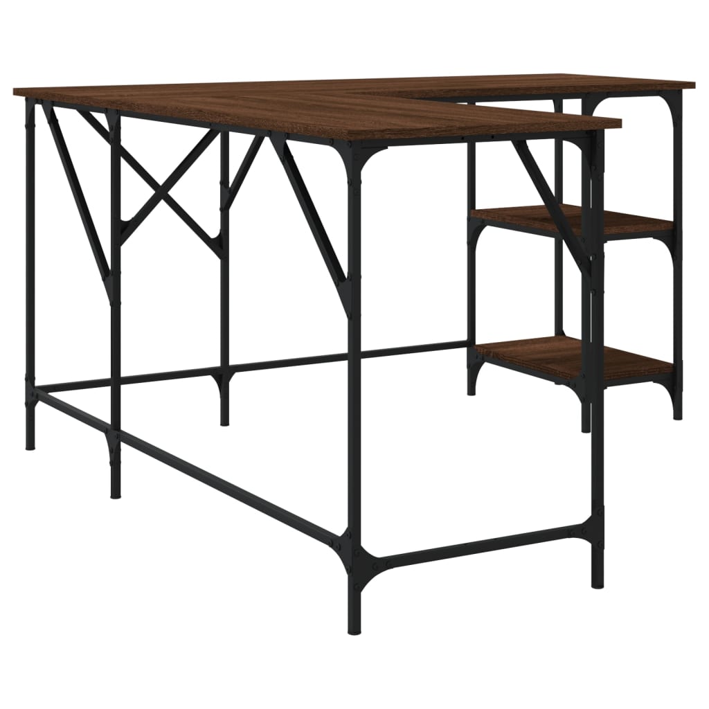 Bureau 139X139X75 Cm Bewerkt Hout
