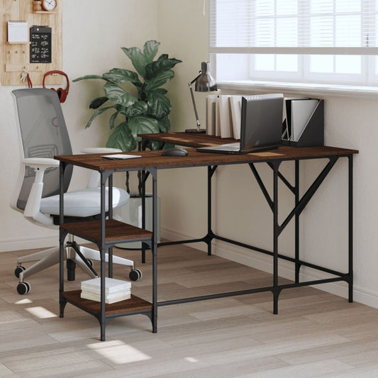 Bureau 139X139X75 Cm Bewerkt Hout