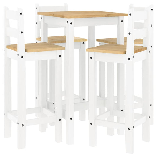 5-Delige Barset Massief Grenenhout Wit