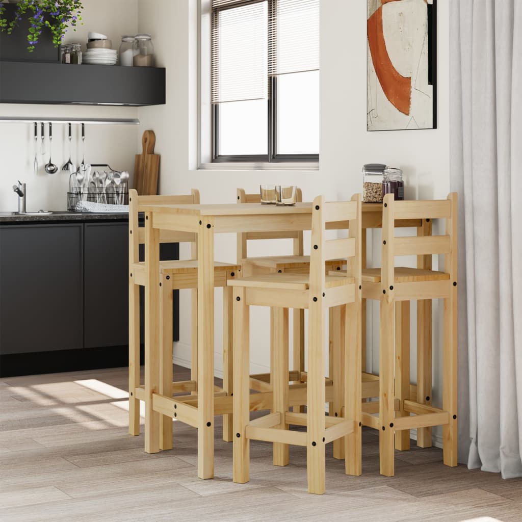 5-Delige Barset Massief Grenenhout Bruin