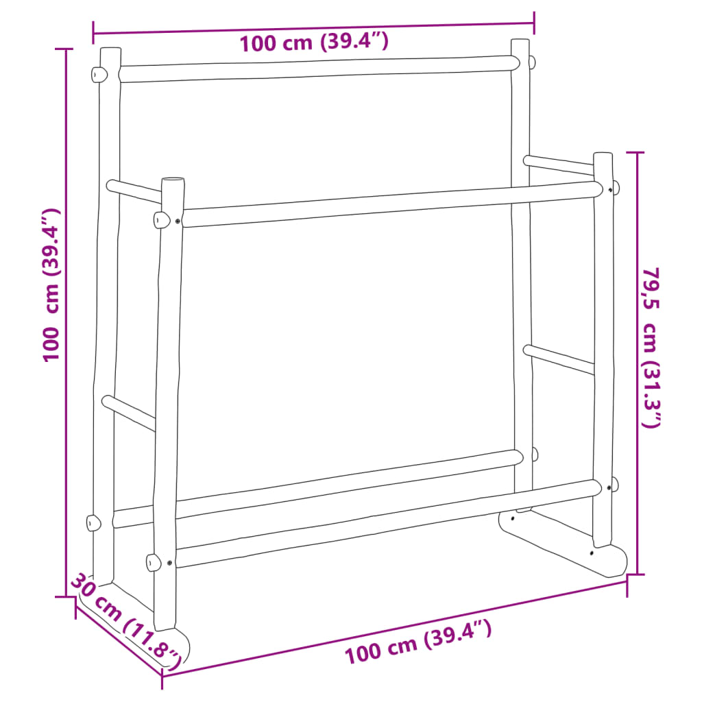 Kledingrek 100X30X100 Cm Bamboe Donkerbruin