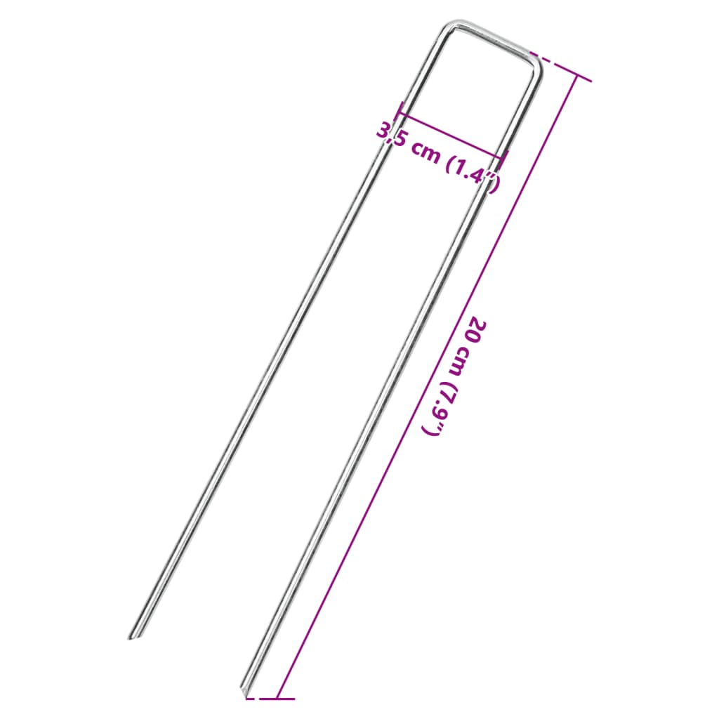 Grondharingen U-Vormig 20X3,5 Cm Gegalvaniseerd Staal
