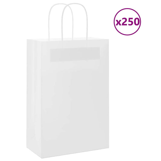 Papieren Zakjes Met Hengsels 21X11X31 Cm Wit