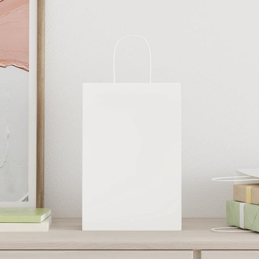 Papieren Zakjes Met Hengsels 21X11X31 Cm Wit