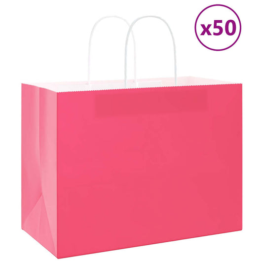 Papieren Kraftzakken Met Hengsels Roze