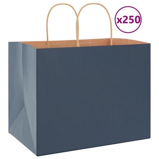 Papieren Kraftzakken Met Hengsels Blauw
