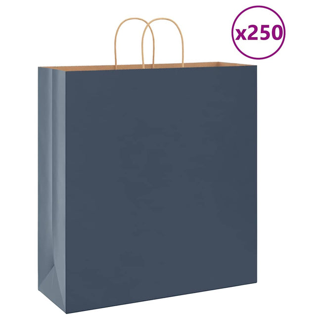 Papieren Kraftzakken Met Hengsels Blauw