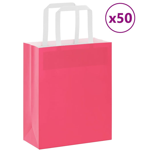 Papieren Kraftzakken Met Hengsels Roze