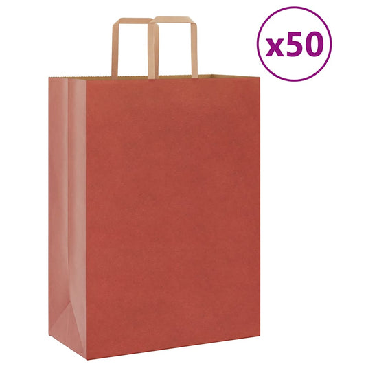 Papieren Kraftzakken Met Hengsels Rood