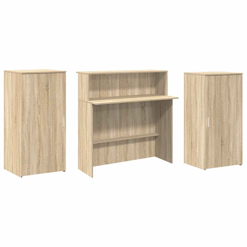 Receptiebalie 200X50X103,5 Cm Bewerkt Hout Kleurig