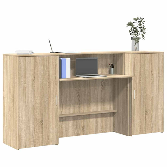 Receptiebalie 200X50X103,5 Cm Bewerkt Hout Kleurig